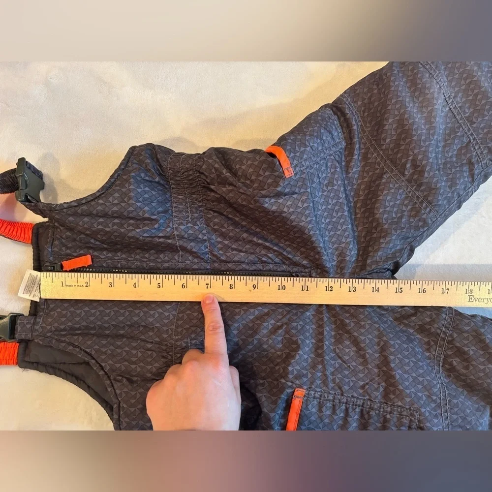 Carter's Gray and Orange Kids Overalls Size 3T Toddler Snow Pants Unisex